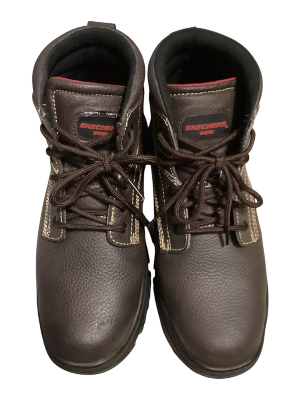 Skechers Brown Lace-Up Men's Work Boots steel toe